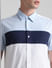 Blue Colourblocked Short Sleeves Shirt_415813+5