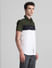 Green Colourblocked Short Sleeves Shirt_415814+3