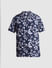 Dark Blue Floral Short Sleeves Shirt_415826+7