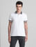 White Printed Collar Polo T-shirt_415830+2