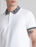 White Printed Collar Polo T-shirt_415830+5