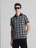 Black Abstract Print Polo T-shirt_415831+1