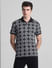 Black Abstract Print Polo T-shirt_415831+2