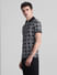 Black Abstract Print Polo T-shirt_415831+3