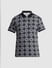 Black Abstract Print Polo T-shirt_415831+7