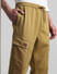 Khaki Mid Rise Cargo Pants_415833+4