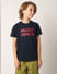 Boys Navy Blue Logo Print T-shirt_415864+2