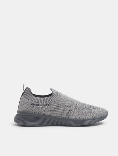 Light Grey Knitted Slip On Sneakers