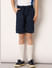 Boys Blue Cotton Cargo Shorts_415882+2