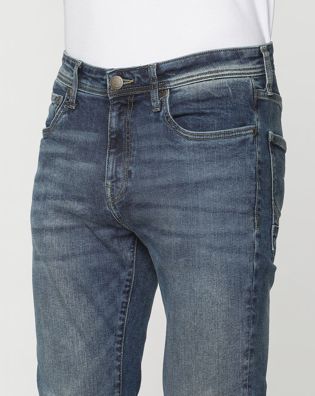 Buy Dark Blue Low Rise Ben Skinny Jeans for Men