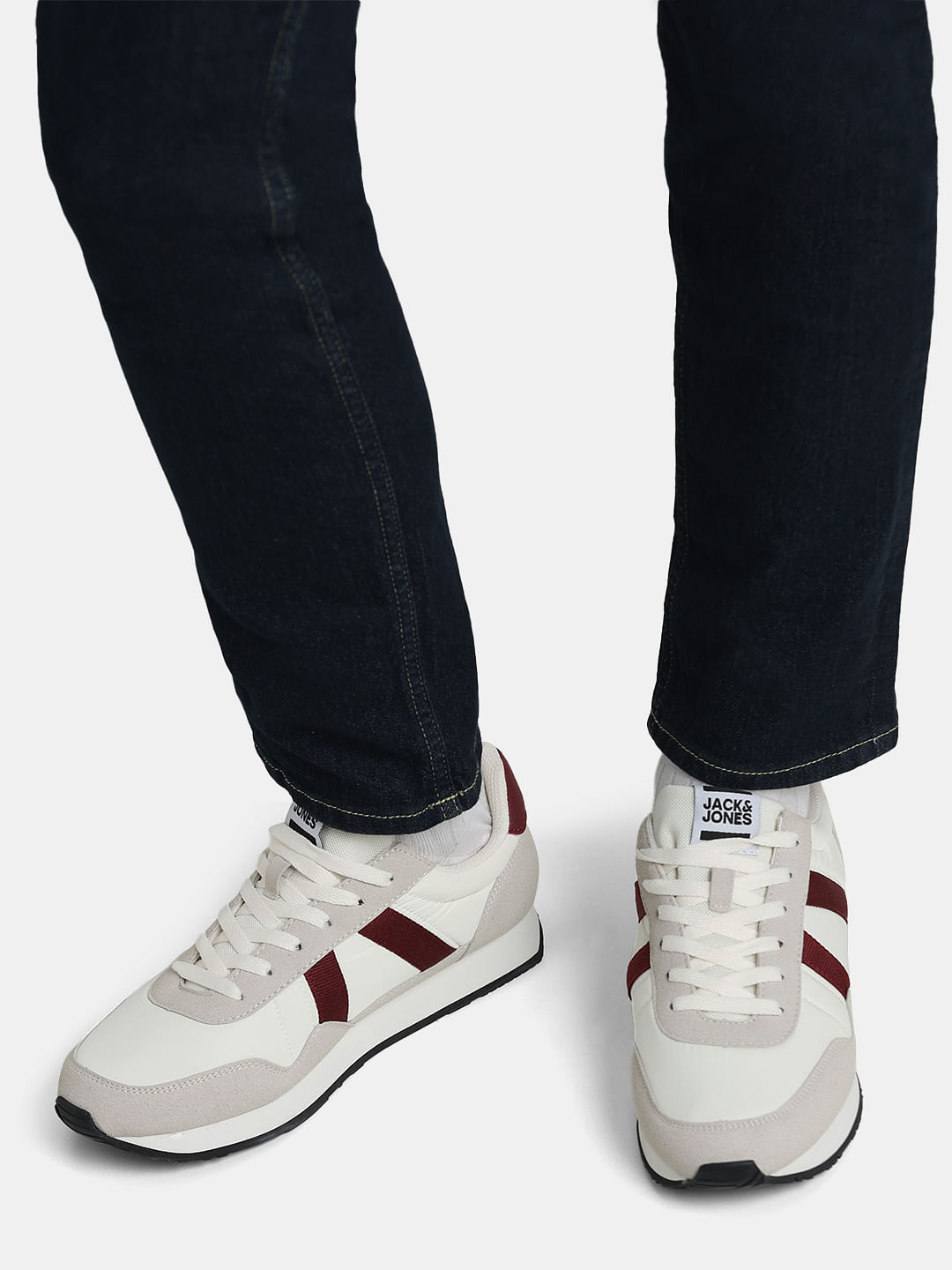 White Colourblocked Sneakers