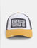 Yellow & Grey Logo Printed Cap_393378+1