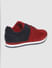 Red Colourblocked Suede Sneakers