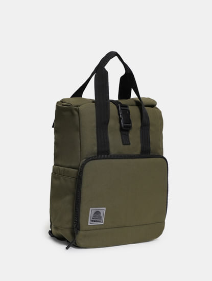 Olive Camo Print Roll-Top Backpack