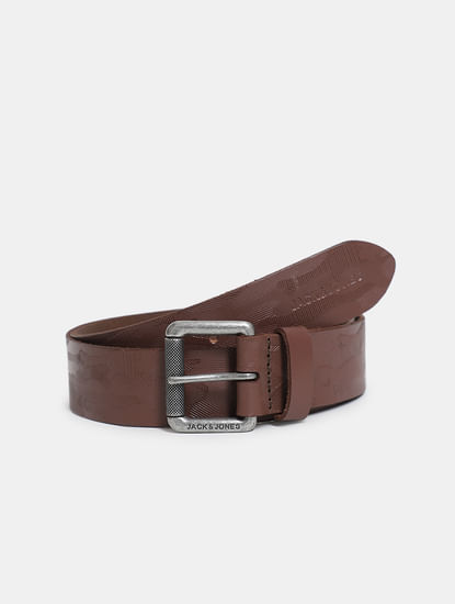 Brown Leather Textured Belt