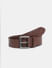 Brown Leather Textured Belt_414306+1