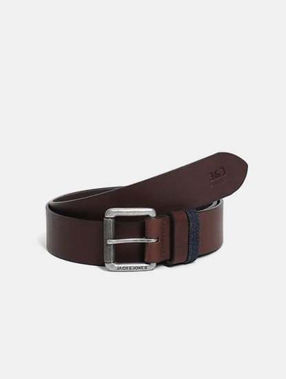 Black Basic Textured Leather Belt