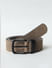 Beige Perforated Detail Leather Belt_414311+2