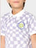 BOYS Purple Check Polo Neck T-shirt_406796+5