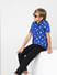 BOYS Blue Printed Short Sleeves Shirt_406804+1