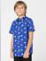 BOYS Blue Printed Short Sleeves Shirt_406804+2