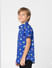 BOYS Blue Printed Short Sleeves Shirt_406804+3