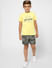 BOYS Yellow Printed Crew Neck T-shirt_406834+1