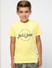 BOYS Yellow Printed Crew Neck T-shirt_406834+2