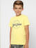 BOYS Yellow Printed Crew Neck T-shirt_406834+3