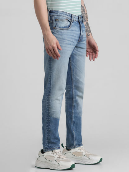 Blue Low Rise Washed Glenn Slim Fit Jeans