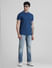 Blue Mid Rise Washed Clark Regular Fit Jeans_410708+6