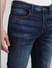 Dark Blue Mid Rise Washed Clark Regular Fit Jeans_410711+4