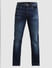 Dark Blue Mid Rise Washed Clark Regular Fit Jeans_410711+7