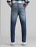 Dark Blue Low Rise Distressed Ben Skinny Jeans_410714+3