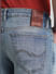 Blue Low Rise Stitch Detail Slim Jeans_410715+6