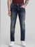 Dark Blue Low Rise Distressed Glenn Slim Fit Jeans_410716+1