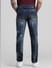 Dark Blue Low Rise Distressed Glenn Slim Fit Jeans_410716+3