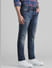 Dark Blue Low Rise Washed Slim Fit Jeans_410717+2