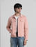 Pink Solid Casual Jacket_410718+1