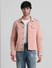 Pink Solid Casual Jacket_410718+2