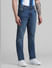 Blue Low Rise Washed Glenn Slim Fit Jeans_410725+2