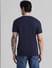Navy Blue Printed Crew Neck T-shirt_410732+4