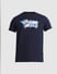 Navy Blue Printed Crew Neck T-shirt_410732+7
