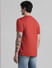 Red Logo Text Crew Neck T-shirt_410738+4