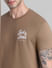 Brown Chest Branding Crew Neck T-shirt_410741+5