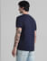 Navy Blue Chest Branding Crew Neck T-shirt_410745+4