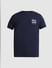 Navy Blue Chest Branding Crew Neck T-shirt_410745+7