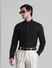 Black Jacquard Slim Fit Shirt_410751+1