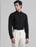 Black Jacquard Slim Fit Shirt_410751+2