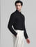Black Jacquard Slim Fit Shirt_410751+3